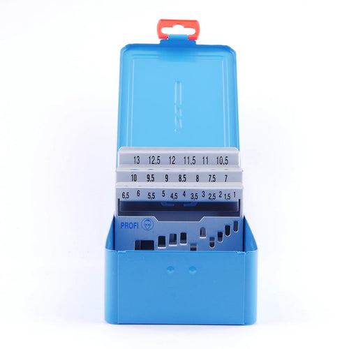 Profi Metallkassette Industriekassette für Spiralbohrer 1mm-13mm (blau) - Bohrer-Outlet